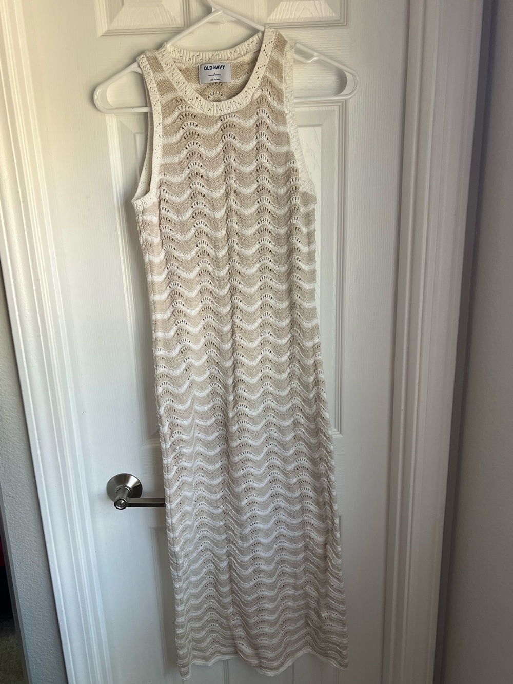 Old Navy Ivory Crochet Maxi Dress Swim Cover-up